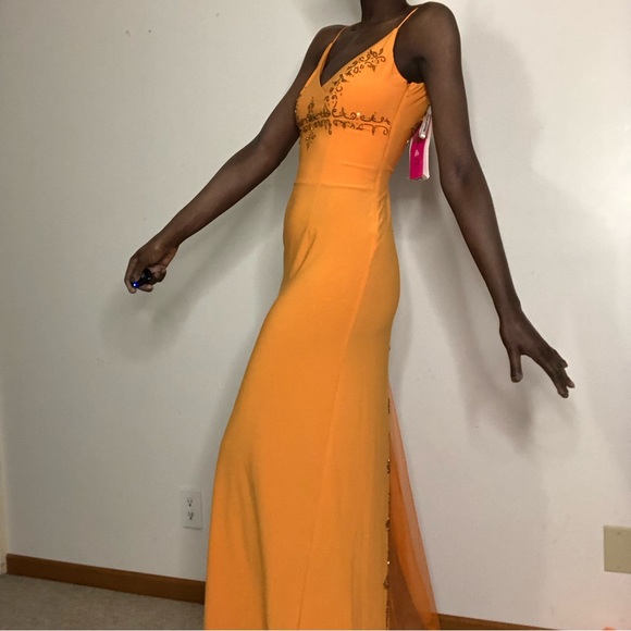 MORGAN & Co | Prom Jersey Dress beaded Size 1/2 - Picture 5 of 9